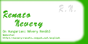 renato nevery business card