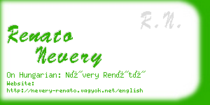 renato nevery business card